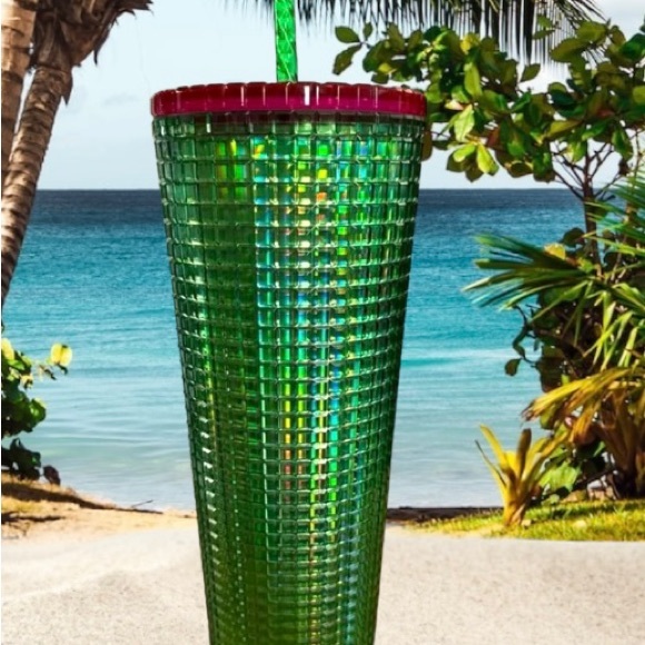 Starbucks Watermelon Green & Pink Grid Iridescent Cup Tumbler Venti 24oz 2023 - Picture 16 of 16